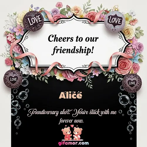 Cheers to our friendship!  VI Alice