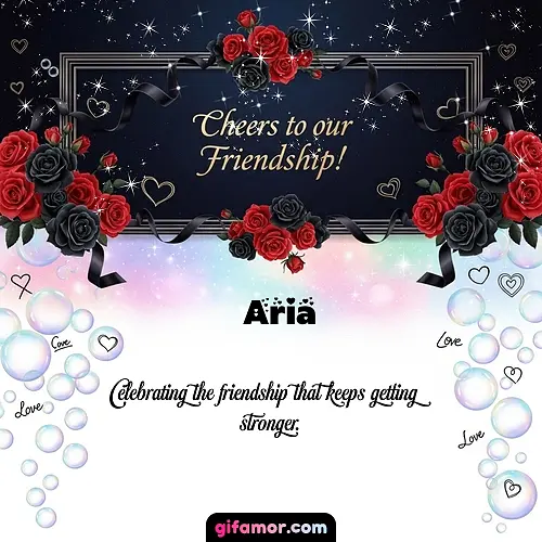 Cheers to our friendship!  V Aria