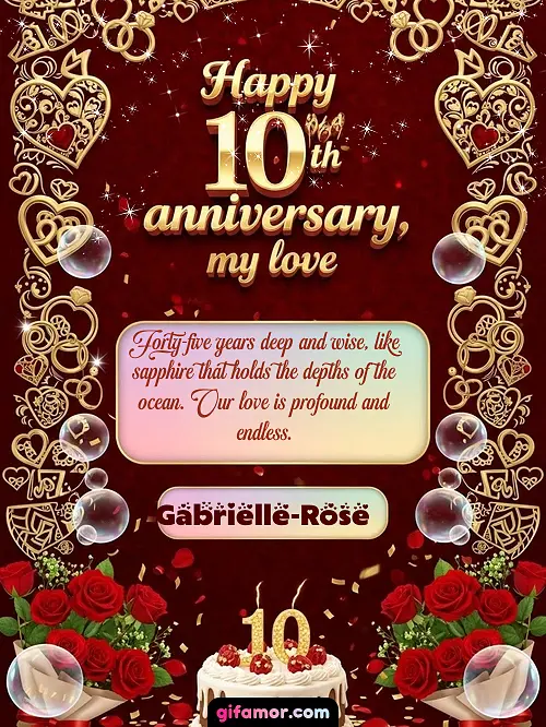 Happy 10th anniversary, my love Gabrielle-Rose