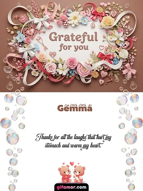 Grateful for you Gemma