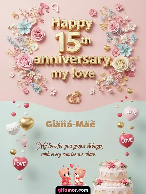 Happy 15th anniversary, my love Giana-Mae