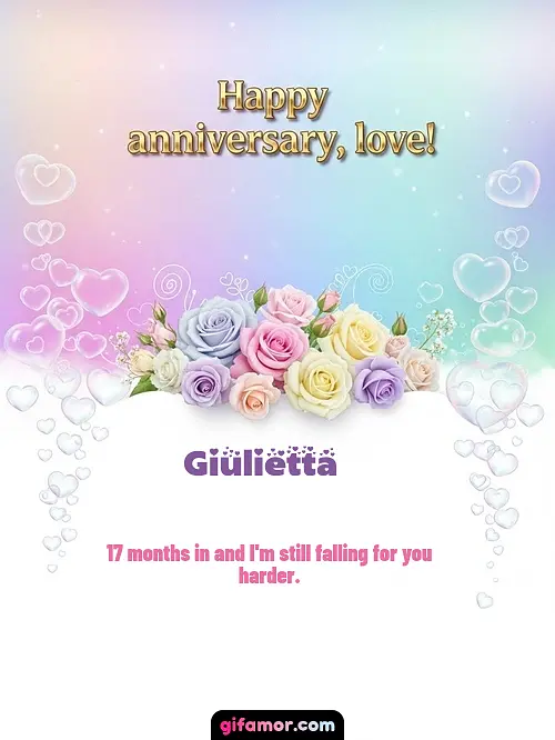 GIF de Dating Anniversary (Months): 17 months in and I'm still falling for you harder.